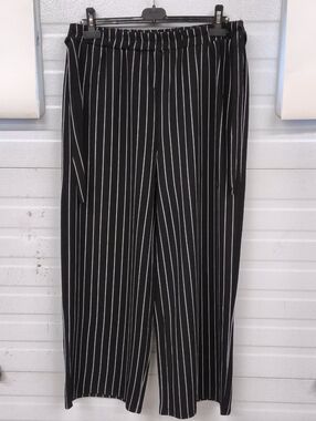 Vintage "Style" Pinstripe Wide-Leg Trousers